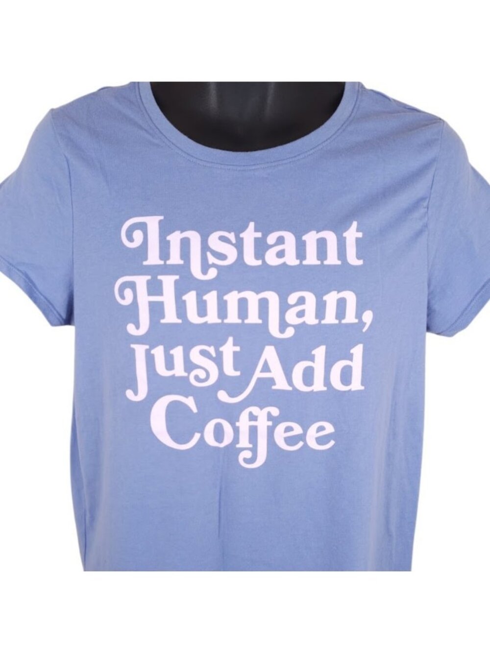 Instant Human Just Add Coffee T Shirt Womens Size Large Purple Caffeine